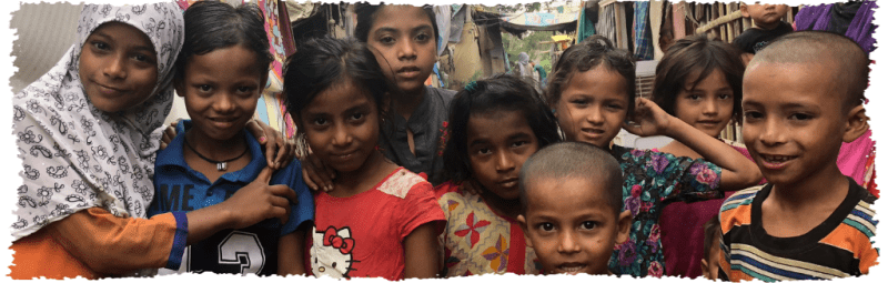 children taking a group picture