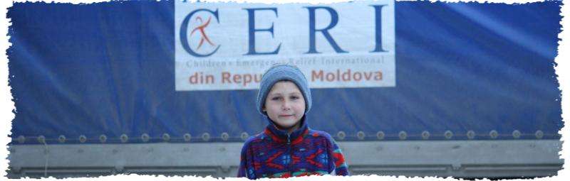 great color shot, boy in front of truck