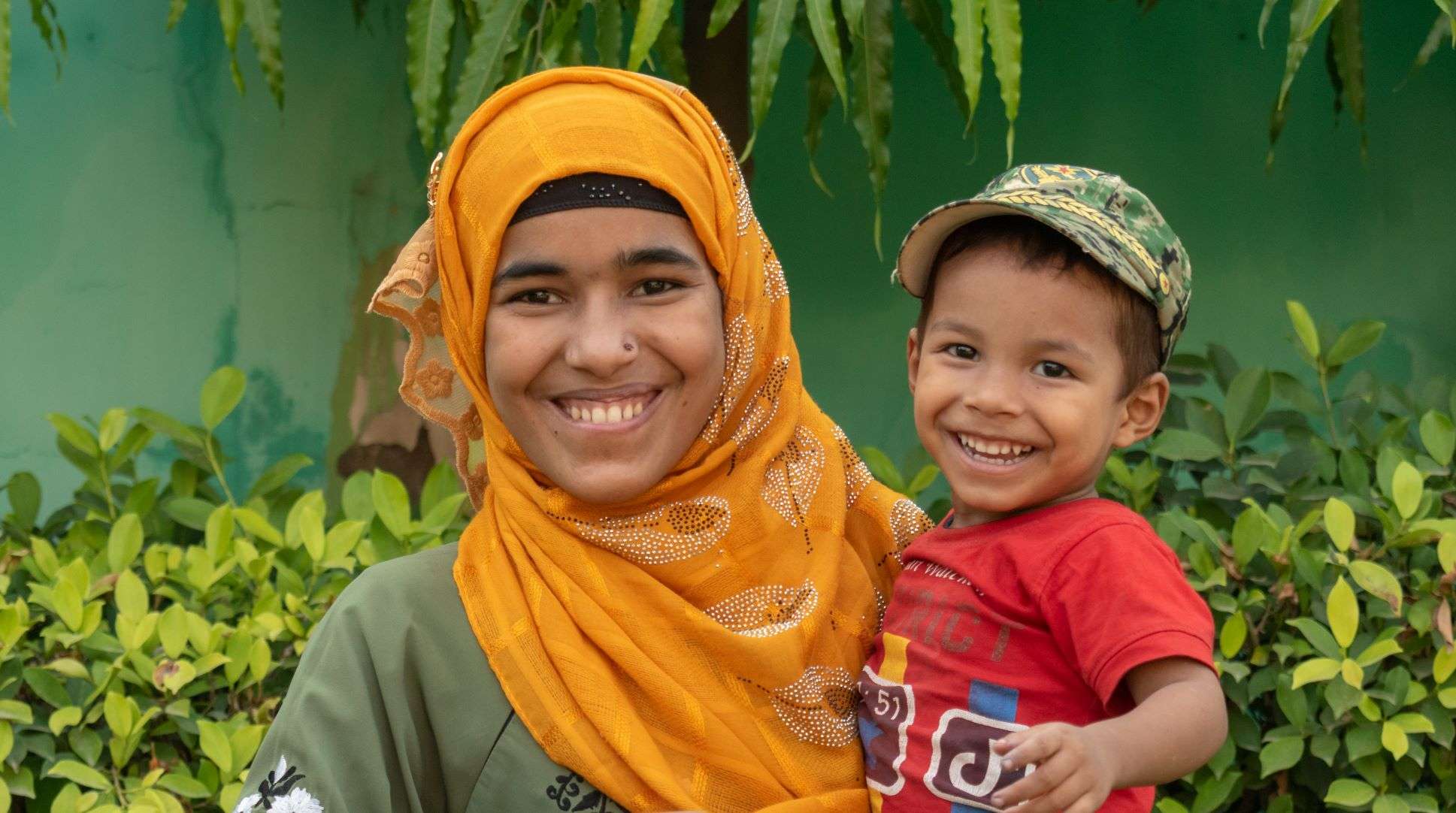 Rukhsana with her son