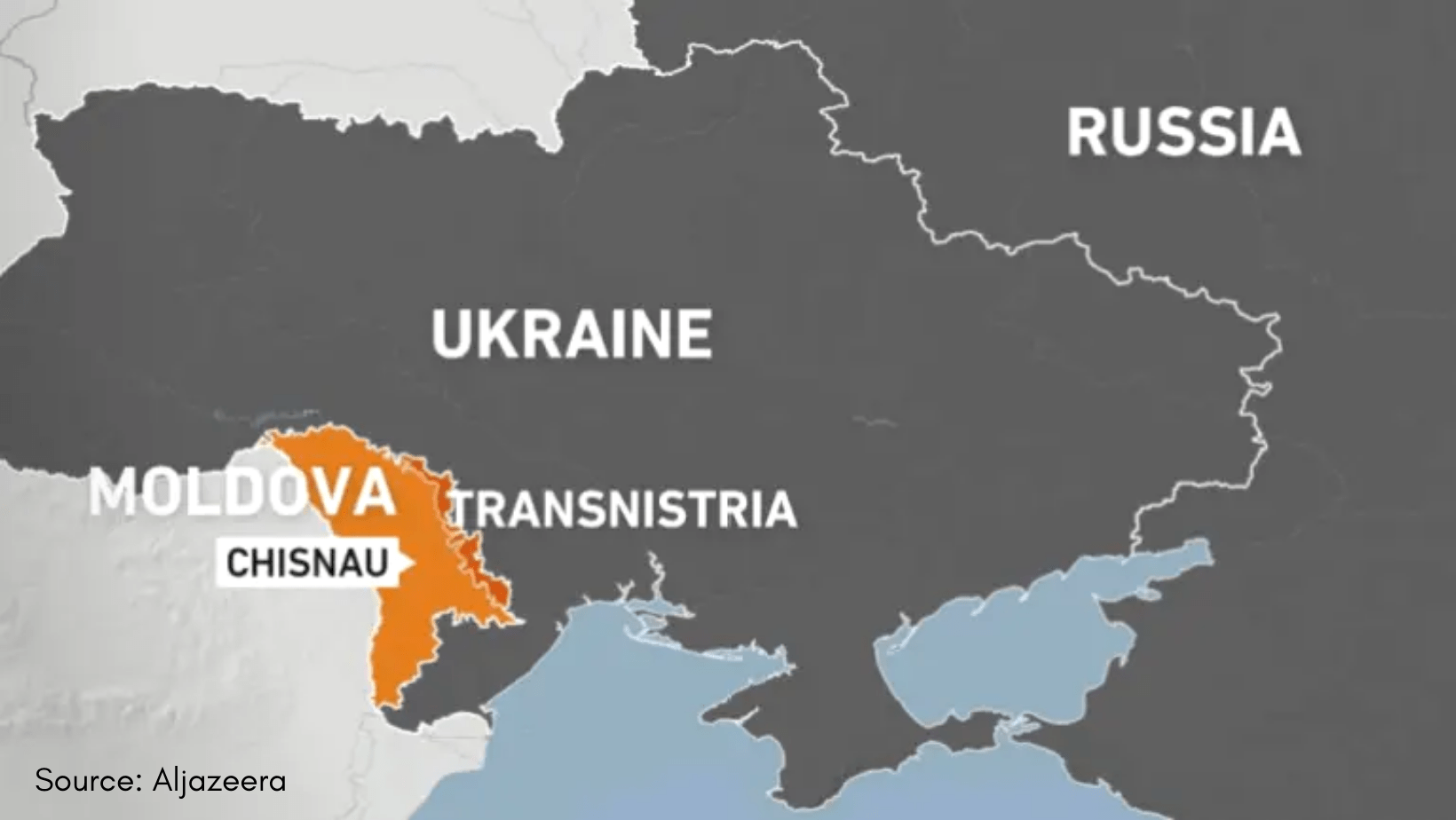 Map of Moldova and Ukraine