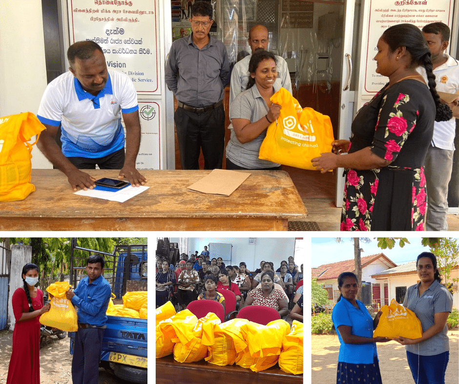 Food packs to families in Sri Lanka